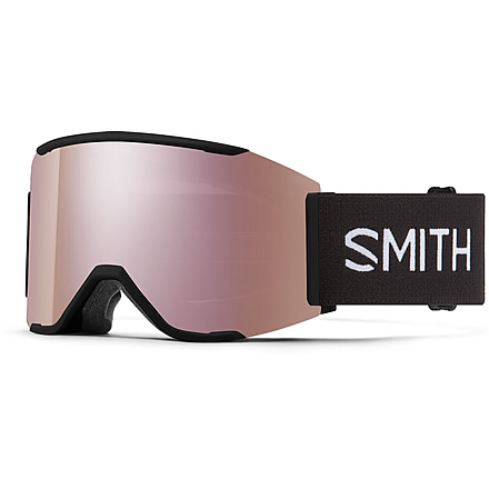 Smith Squad Mag Low Bridge Fit Googles, ChromaPop Everyday Rose Gold Mirror, Black, M007570JX99M5