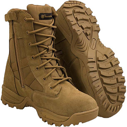 USED Smith &amp; Wesson Mens Breach 2.0 Waterproof 8in Side Zip Boots, Coyote, Regular, 10.5 US, 810403-10.5-R, EDEMO1