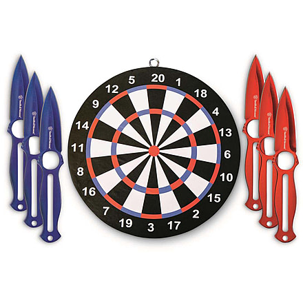 Smith &amp; Wesson SW Throwing Knife Set, 7.5 in, Stainless Steel, Fixed Blade, Multi, 1085965