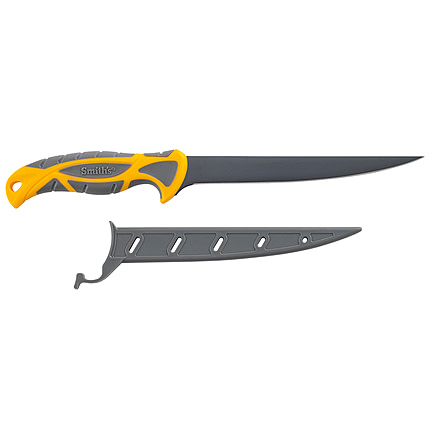 Smiths Lawaia Coated Fillet Knife, 7 in, 400 Stainless Steel, Black, Fillet Blade, TPE Handle, Orange/Gray, 51093