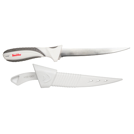 Smiths Saltwater Stainless Fillet Knife Bucket, 7in, 400 Stainless Steel, Fillet Blade, White/Gray, 51166