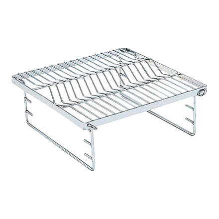 Snow Peak Fireplace Grill Bridge, 11.6x13.2x4.9in, Small, Chrome, ST-031GN
