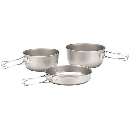 Snow Peak 3 Piece Titanium Cookset, One Size, STW-001T