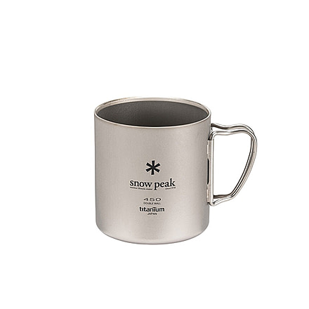 Snow Peak Titanium Double Wall Mug, Titanium, 450 ml, MG-153