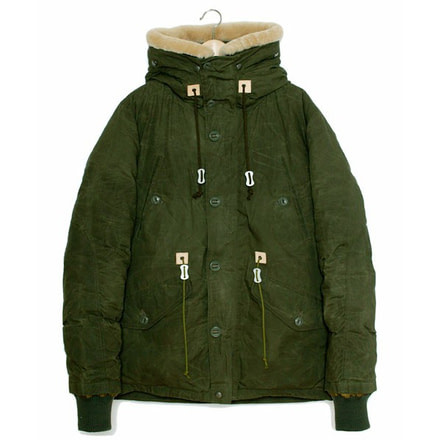 Snow Peak Waxed Down Jacket - Men's -Olive-Small