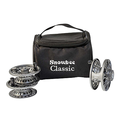 Snowbee Classic2 Series Fly Reel Kit - Reel, 2 Spare Spools, Case, Gunmetal Gray, #7/8, 10562G-KIT