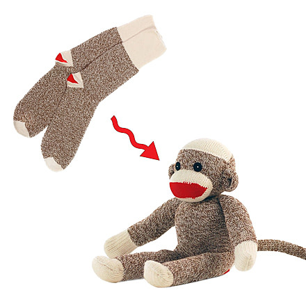 Sock Monkey Original Rockford Red Heel Lightweight Crew Crafting Sock, FR-6852-02018-BLU-L