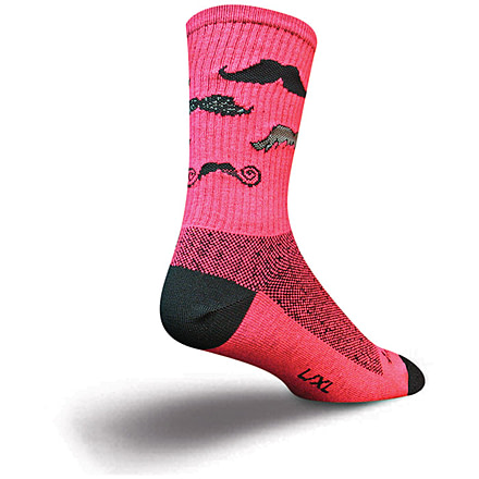 Sockguy Mustache 6'' Crew S/m CRMUST SM/MD