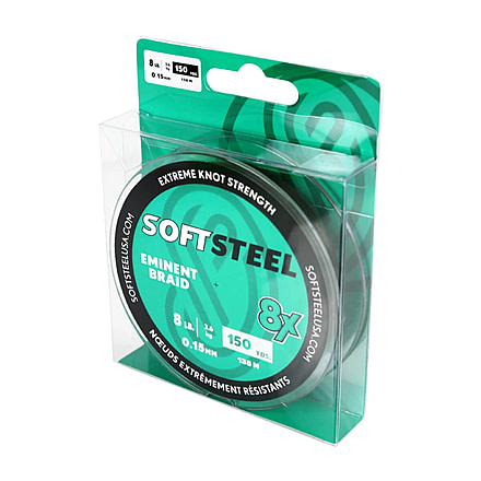 Soft Steel 8x Eminent Braid Fishing Line 150 yard spool -8lb Moss Green, EB-150-8-MG