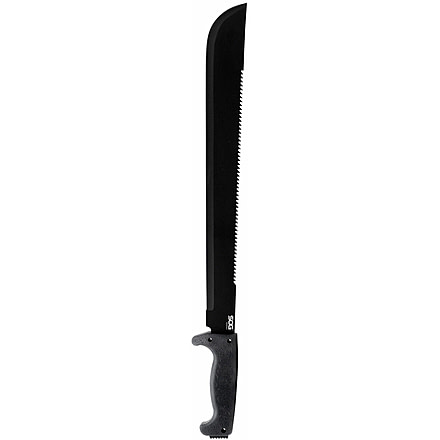 SOG Specialty Knives &amp; Tools SOGFari Machete Fixed Blade Knife, 18in, 3Cr13 Blade, Machete, Black, Kraton Handle, Black/Black, SOG-MC02-N