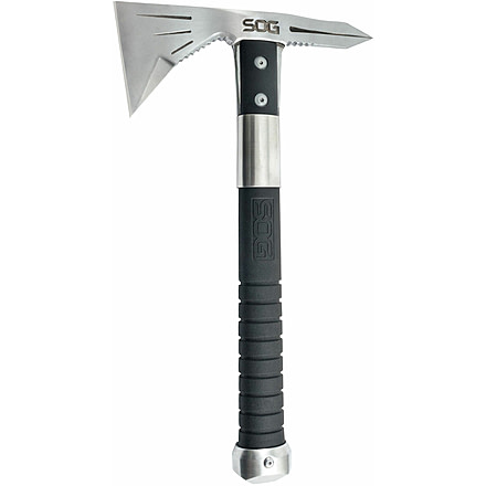 SOG Specialty Knives &amp; Tools Voodoo Hawk Mini Axe, 2.75in, 3Cr13MoV Blade, Black Handle, Silver, SOG-F182N-CP