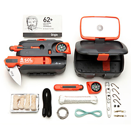 Survive Outdoors Longer Pocket Origin Survival Tool Box w/ Core Lite Knife, Fire Lite, Survival Essentials, 0140-0828