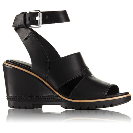 Sorel After Hours Sandal Leather, Womens, Black, 9 US, 1787381010-9