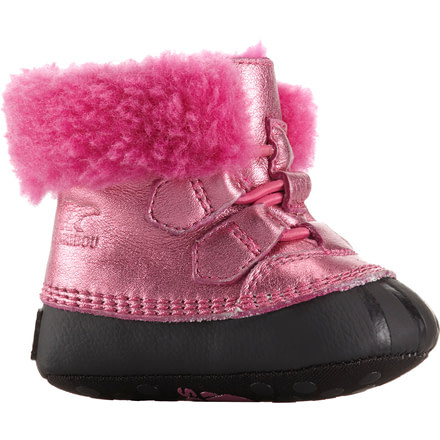 Sorel Caribootie Leather Winter Boot - Kid's-Pink Ice/Black-2 Infant