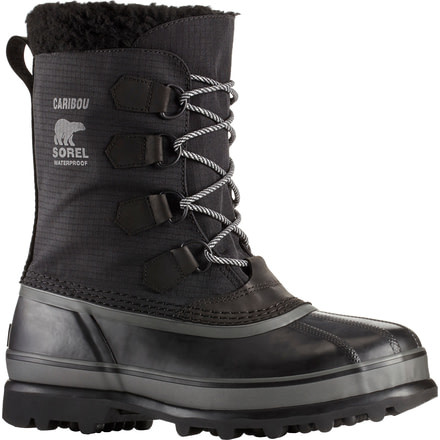 Sorel Caribou Reflective Wool Winter Boot - Men's-Black-Medium-11.5