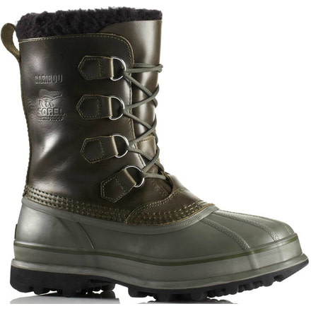 Sorel Caribou Wool Winter Boot - Men's-Surplus Green/White-Medium-7.5