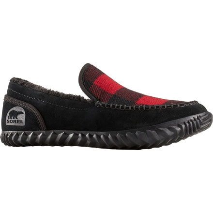 Sorel Dude Moc Felt Slipper - Men's-Black/Red Dahlia-Medium-8.5