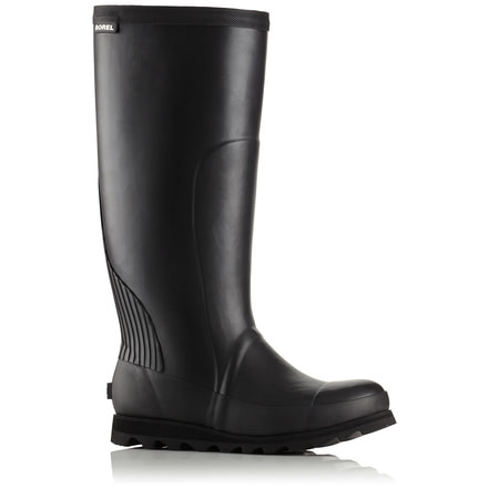 Sorel Joan Rain Tall Rubber Boot, Womens, Black/Sea Salt, 9.5 US, 1757551010-9.5