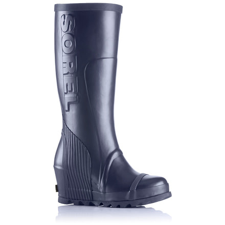 Sorel Joan Rain Wedge Tall Rubber Boot - Women's-Nocturnal/Atmosphere-Medium-9.5