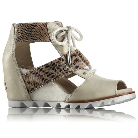 Sorel Joanie Lace Snake Print Suede Sandal, Womens, Sea Salt, 8.5 US, 1777111125-8.5