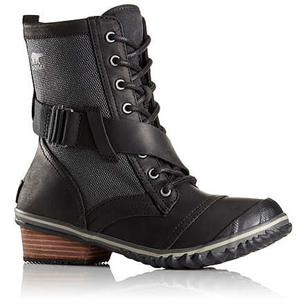 Sorel Slimboot Lace Casual Boot - Women's-Black/Dark Grey-Medium-6