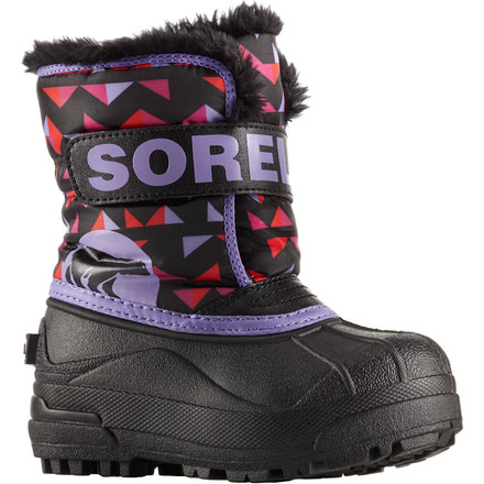 Sorel Snow Commander Print Winter Boot - Girl's Youth-Black/Paisley-6 Toddler