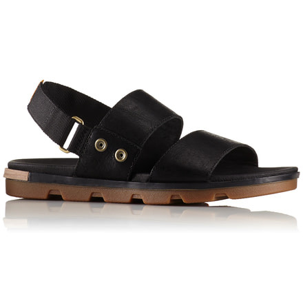 Sorel Torpeda Sandal, Womens, Black/Sahara, 6 US, 1735211010-6