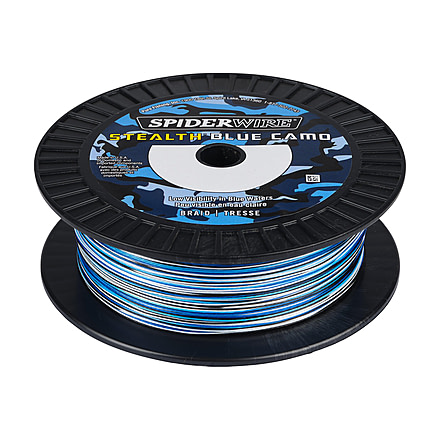 Spiderwire Stealth Blue Camo Superline, 0.014in/0.35mm, 50lb/22.6kg, 500yd/457m, 14lb, Blue Camo, SS50BC-500