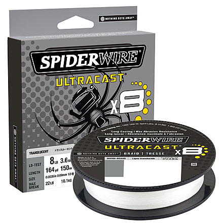 Spiderwire Ultracast Braid Superline, 0.009in/0.23mm, 40lb/18.1kg, 164yd/150m, 12lb, Invisibraid-Translucent, SUCFS40-IB