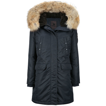 Snorkel Parka Real Fur New Flight Satin - Womens -Total Eclipse-Small