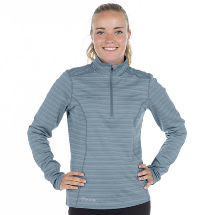 SportHill Echo Zip Top - Women's-Coastal Grey Stripe-Small