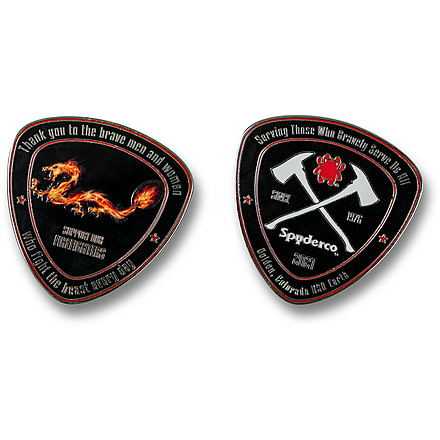 Spyderco Fire Dragon Coin 2021 Wildland Firefighter Foundation, Black, COINFD