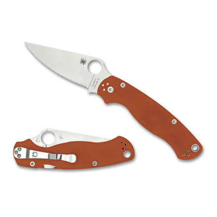 Spyderco Sp Para Military2 Plainedge Burnt Orange G10 Rex 45 - C81GPBORE2