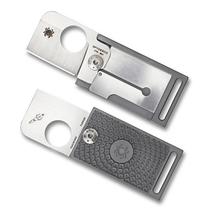 Spyderco Squarehead Lightweight FRN PlainEdge Dog Tag Folding Knife, Gray, C193PGY