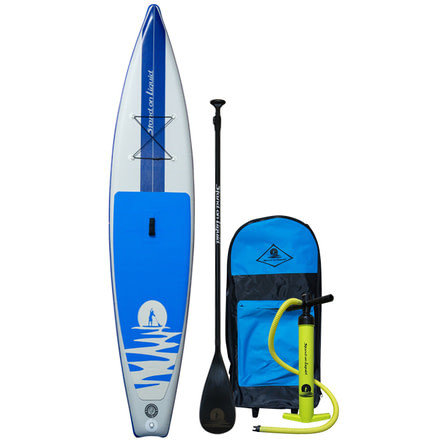 Stand On Liquid Chelan Air Paddle Boards Package Multi-Layer Fusion Technology, 12,6in, Blue,Gry, SONL18CHELA126