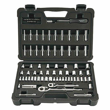 Stanley Tools 85 Pc 1/4in and 3/8in Drive Mechanics Tools Set, STMT71651