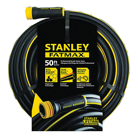 Stanley Tools Fatmax 50ft x 5/8in Professional Grade Water Hose, Black, BDS6650B