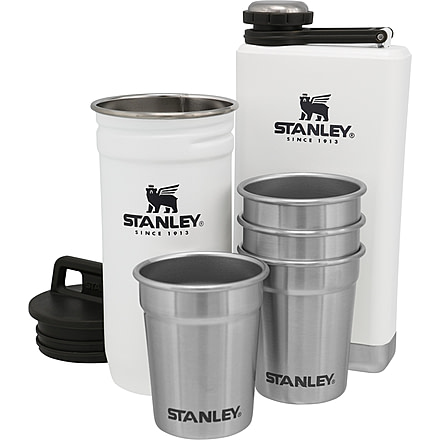 Stanley The Pre-Party Shot Glass w/ Flask Set, White, 10-01883-033