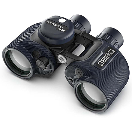 Steiner Navigator 7x50mm Floating Prism System Binoculars w/Compass, Rubber, Navy Blue, 2343