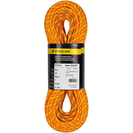 Sterling Helix 9.5mm Dynamic Rope, DryXP, Bicolor Orange, 60m, EH272060