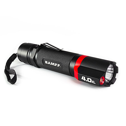 STKR Concepts BAMFF 4.0XL- 400 Lumens Dual LED Flashlight, Black/ Red, 00156