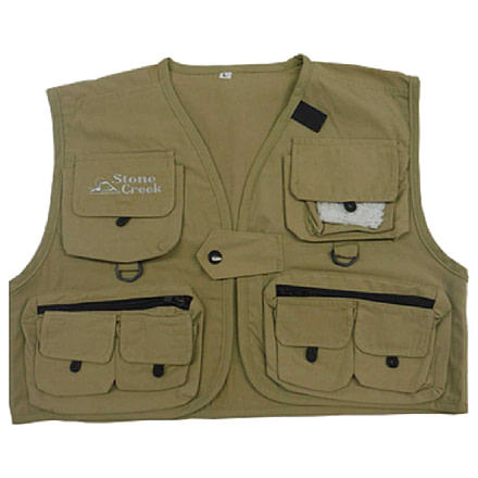 Stone Creek Kidfts Fishing Vest, Light Tan, Medium, SCKVM