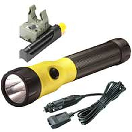 Streamlight PolyStinger LED Flashlight Fast Charge PiggyBack with DC Fast Charger - PiggyBack Holder - Yellow - 76184