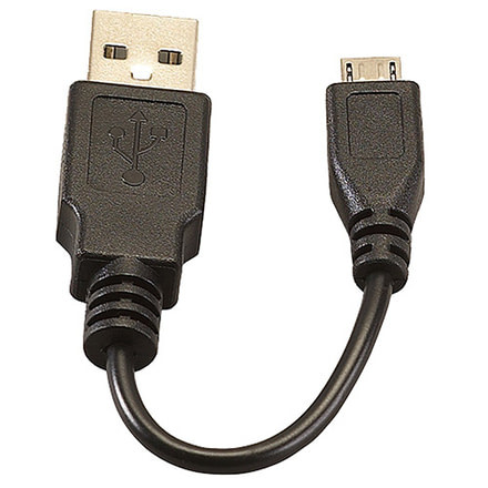 Streamlight USB A To USB Micro Cord 5in/12.7 cm, Accessory, 22079