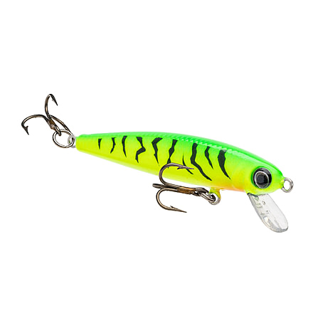 Strike King Bitsy Jerkbait Fishing Lure, Slow Sinking Minnow Profile Hard Bait, 1/8oz, SZ 10 Treble Hooks, Firetiger, HCJB-513