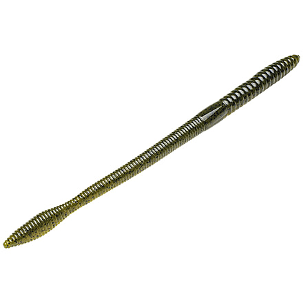Strike King KVD Perfect Plastics Bullworm OPT, Soft Plastic Worm Fishing Lure, Green Pumpkin, 10in, 5-Pack, BW10-46, BW10-46