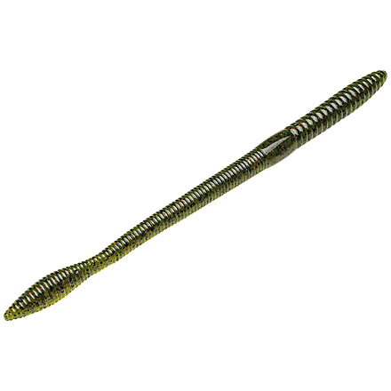 Strike King KVD Perfect Plastics Bullworm OPT, Soft Plastic Worm Fishing Lure, Watermelon Seed w/ Red Flake, 10in, 5-Pack, BW10-18, BW10-18