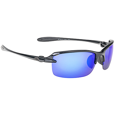 Strike King Plus Sabine Sunglasses, Shiny Black Frame, Multi Layer Blue Mirror, Gray Base Lens, SG-SKP311