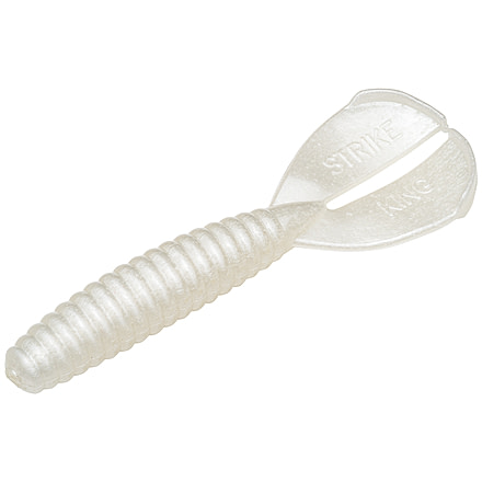 Strike King Rage Twin Tail Menace Fishing Lure, Soft Plastic Grub, Pearl, 3 1/2in, 8-Pack, RGTTMG-84, RGTTMG-84