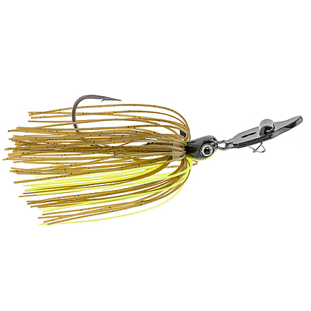 Strike King Rattling Thunder Cricket Bladed Jig, 1/2oz, 2.5in, Green Pumpkin Chartreuse, 12-36320